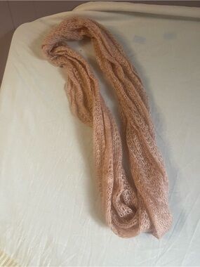 Light Pink Knit Infinity Scarf - Women's Cozy Wrap